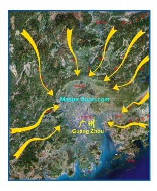 Master Soon in Guangzhou Feb 2012 Multiple Dragons enter into the Pearl River Delta, where Guangzhou is the centre of this land formation