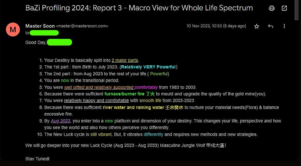 Malaysia BaZi Feng Shui 2024