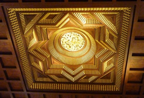 This is a ceiling built-in Chinese White Magic in a well-known building in China. Combination of Hetu and Bagua. It also similiar to Indian's Yantra.