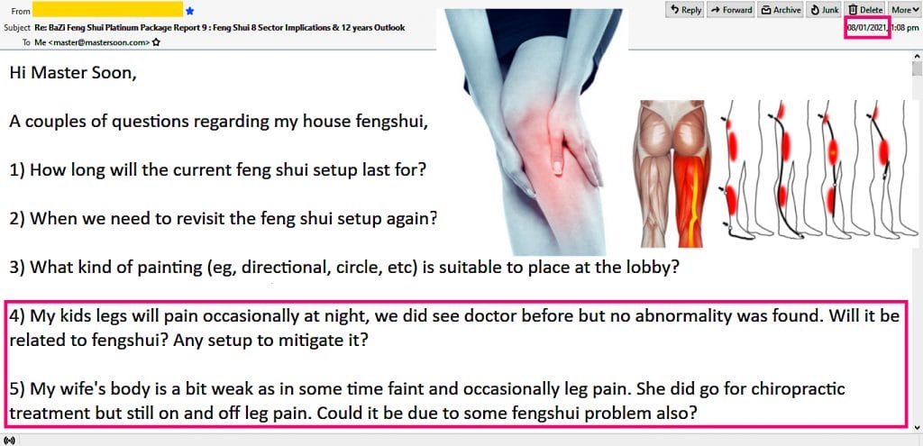 Leg Pain Feng Shui Cure